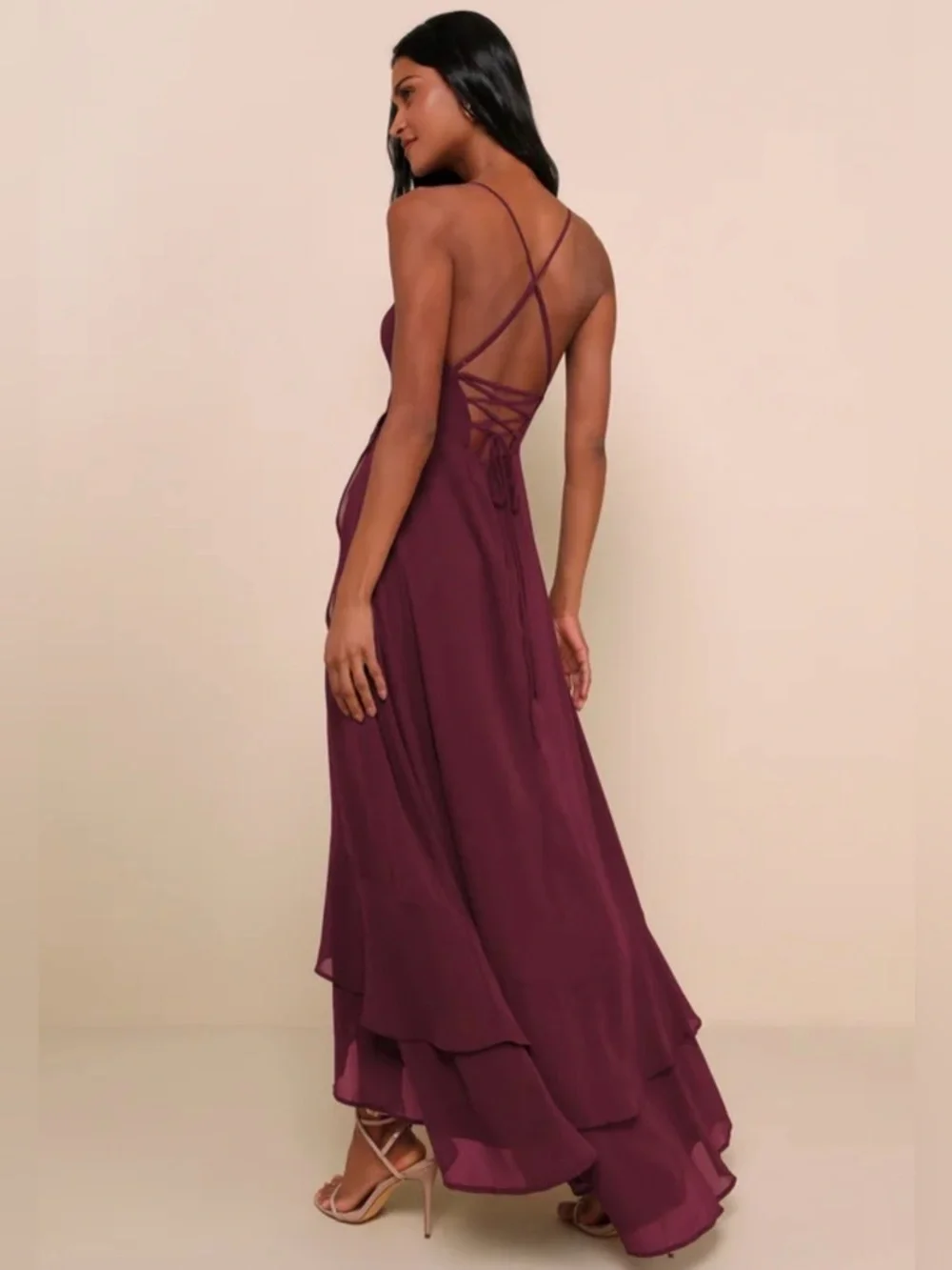 Lulu's Plum Ruffle-Hem Spaghetti Strap Maxi Dress
Size Small
New with Tag - Picture 3 of 10